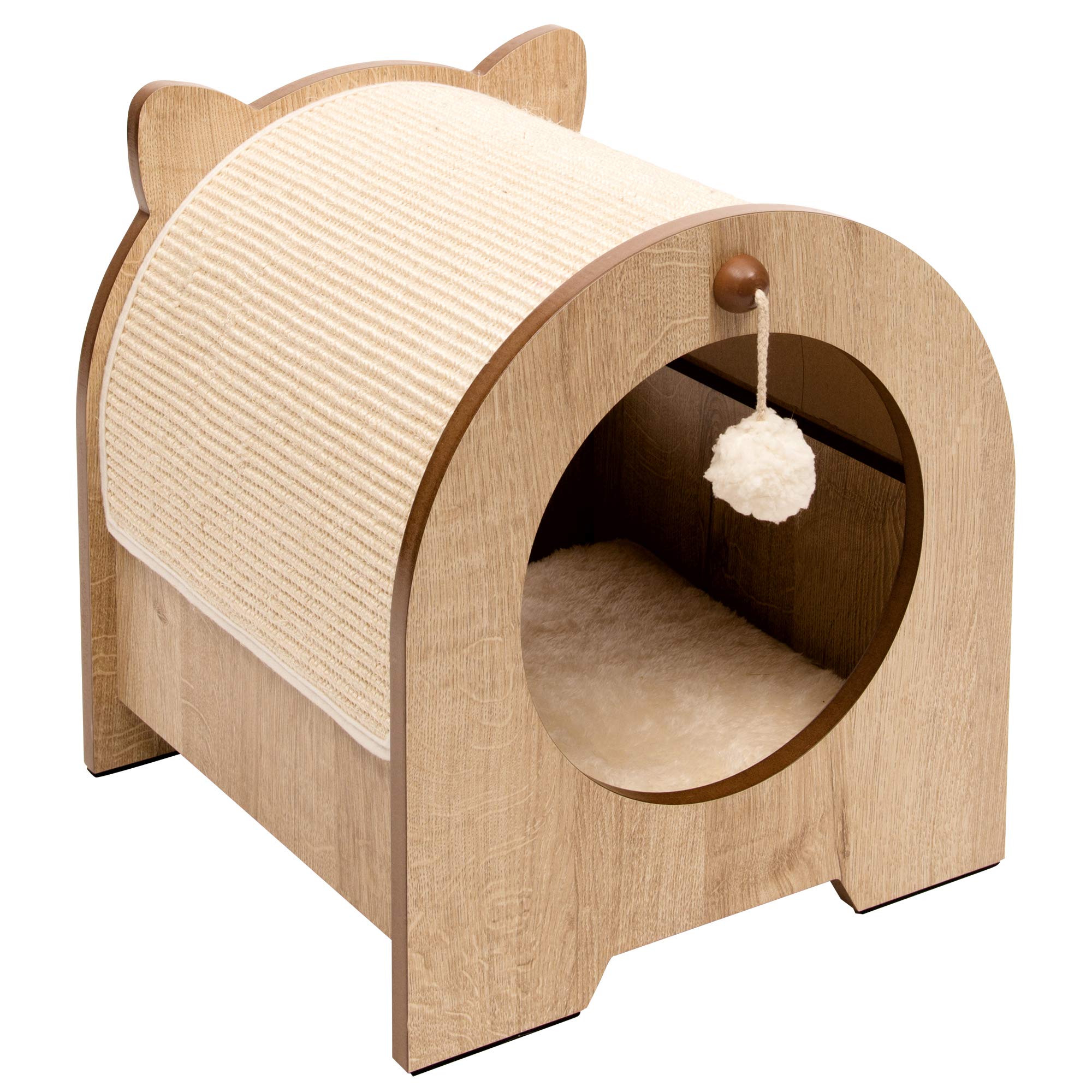catit-vesper-minou-cachette-lit-et-griffoir-ch-ne image 1