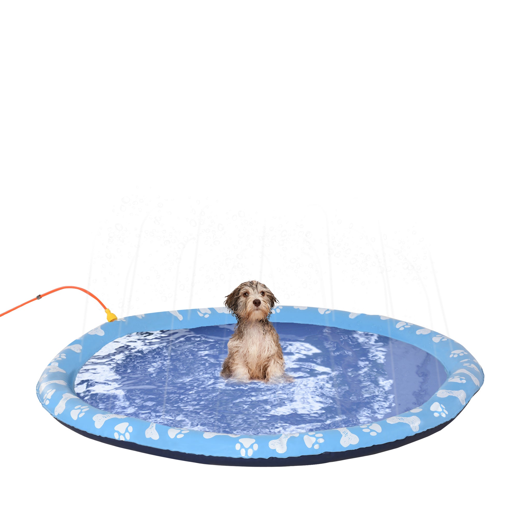 pawhut-tapis-splash-pad-chien-170-cm-antid-rapant-avec-jets-bleu image 2