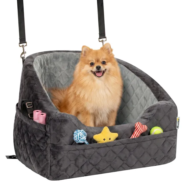 pawhut-si-ge-auto-rehausseur-portable-pour-petit-chien-moins-de-10-kg-coussin-pa image 1