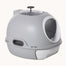 pawhut-maison-de-toilette-couverte-pour-chat-avec-lucarne-et-tiroir-pelle-gris image 2