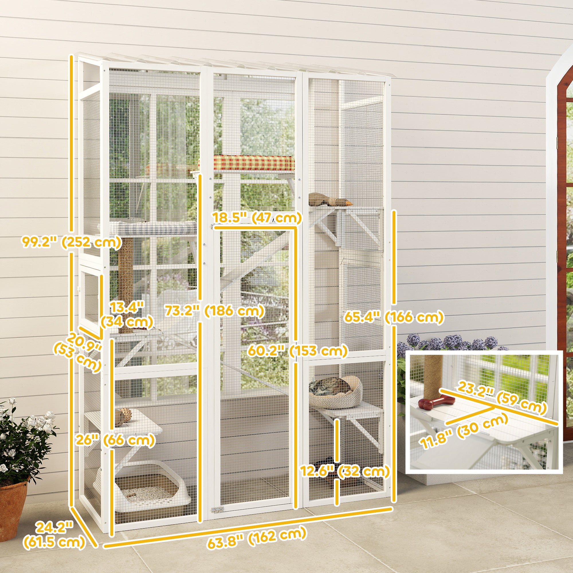 pawhut-grand-enclos-ext-rieur-chat-catio-6-plateformes-blanc image 5