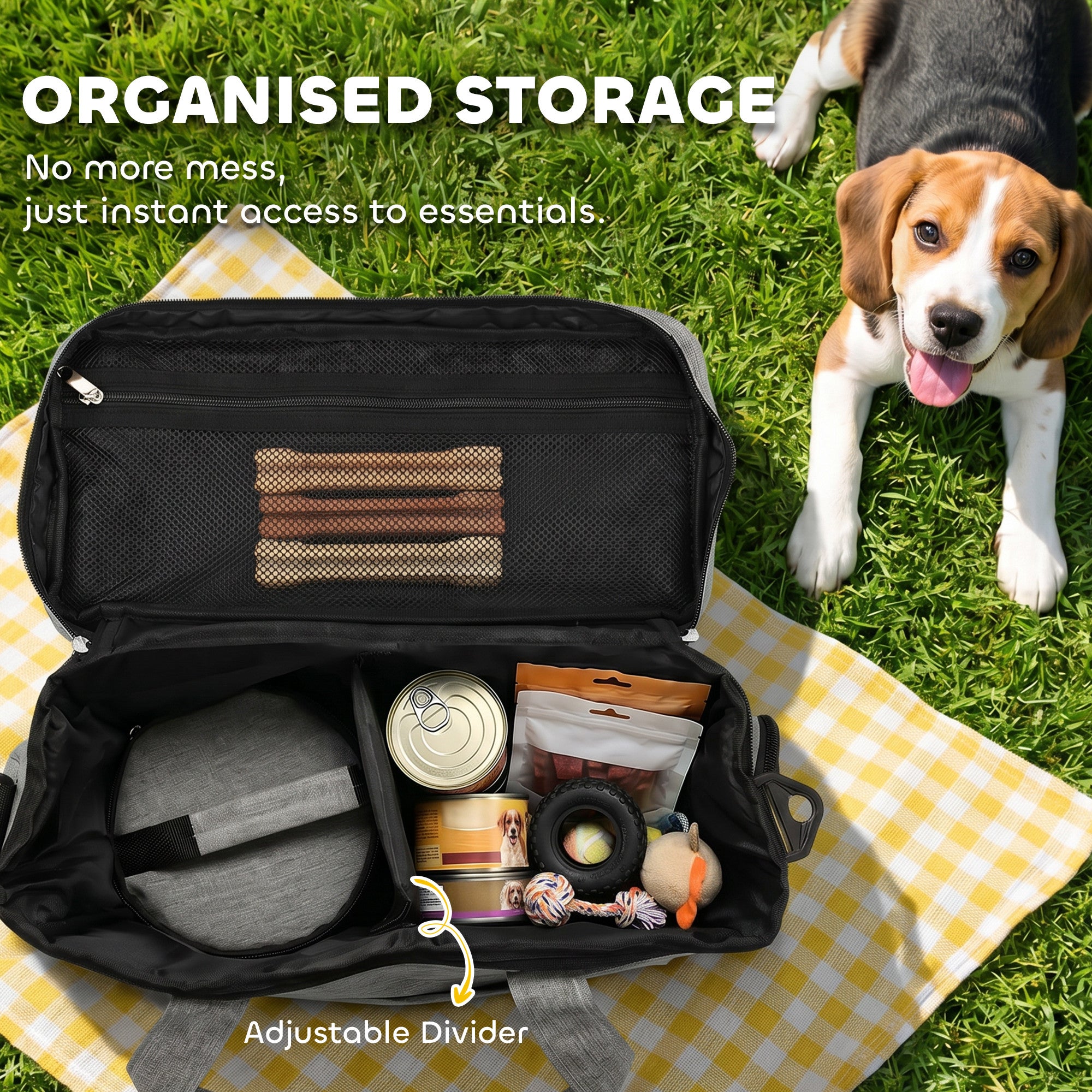 pawhut-sac-de-voyage-pour-chien-avec-2-bo-tes-repas-et-gamelle-pliable-gris-clai image 7