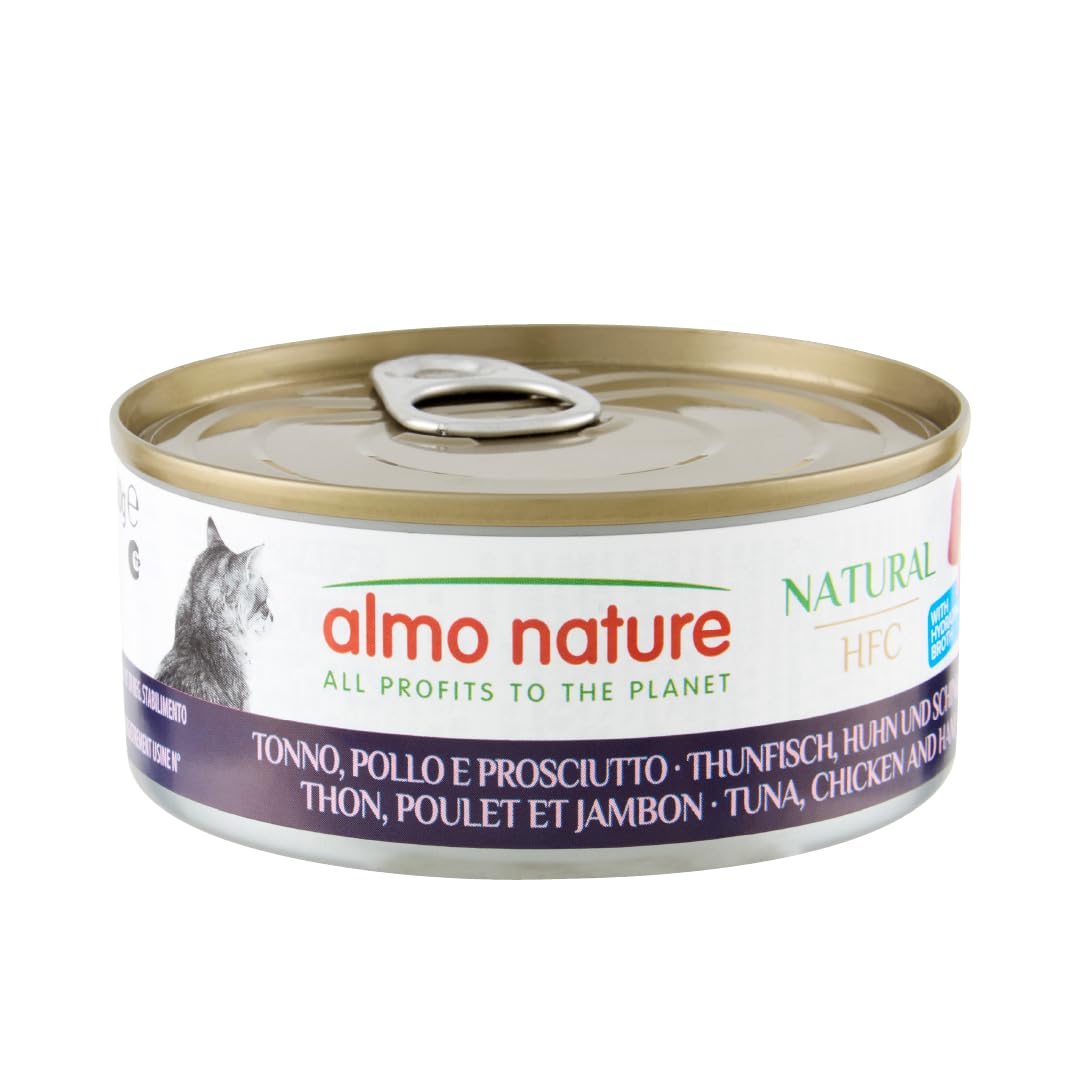 almo-nature-hfc-natural-thon-poulet-et-jambon-nourriture-humide-24-x-150g image 1