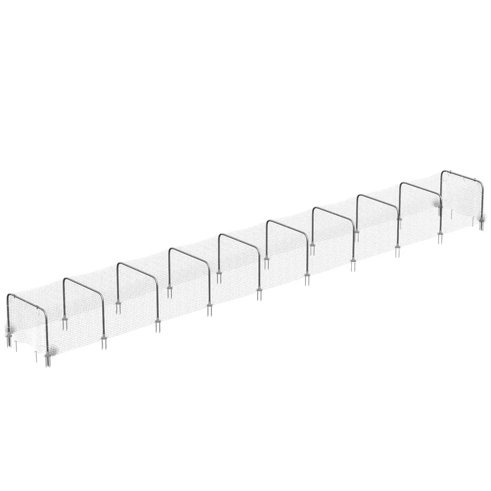 pawhut-tunnel-poulailler-extra-long-900-x-100-cm-en-acier-galvanis image 1
