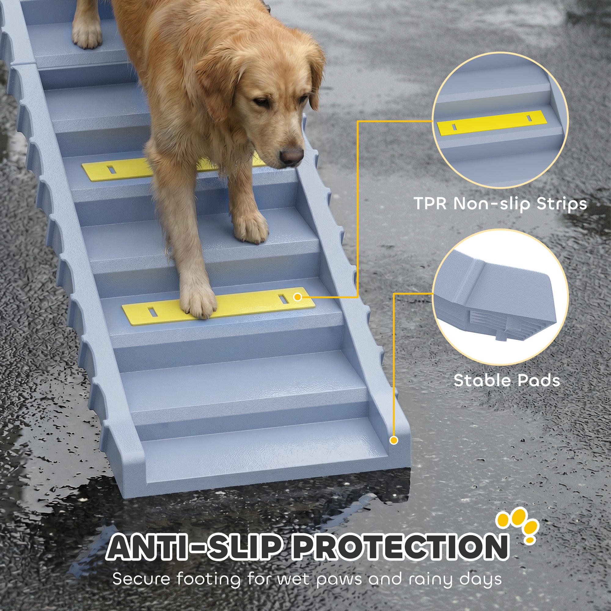 pawhut-escalier-chien-pliable-10-marches-antid-rapant-gris image 7