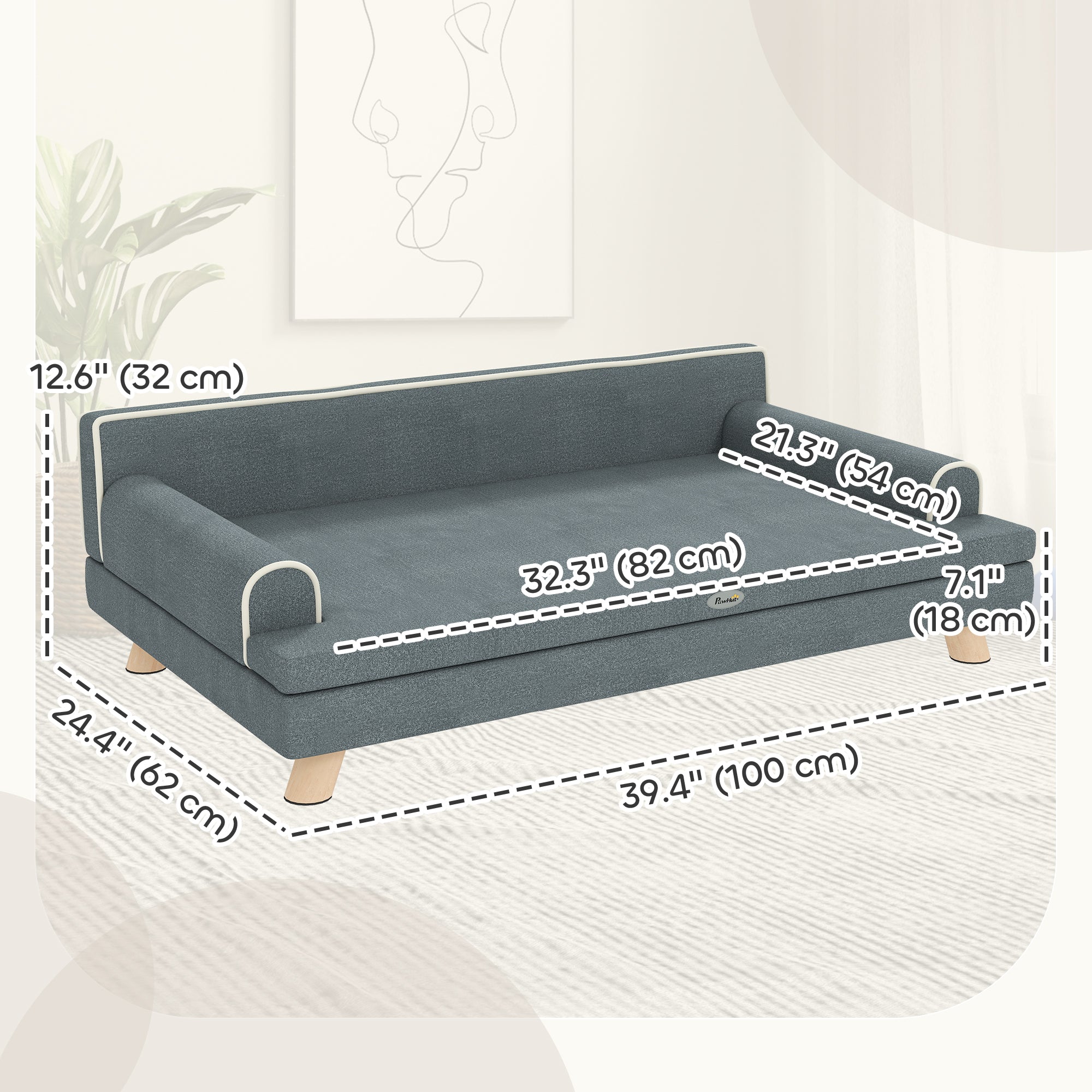 pawhut-canap-chien-sur-lev-avec-coussin-amovible-pour-chiens-moyens-et-grands-gr image 5