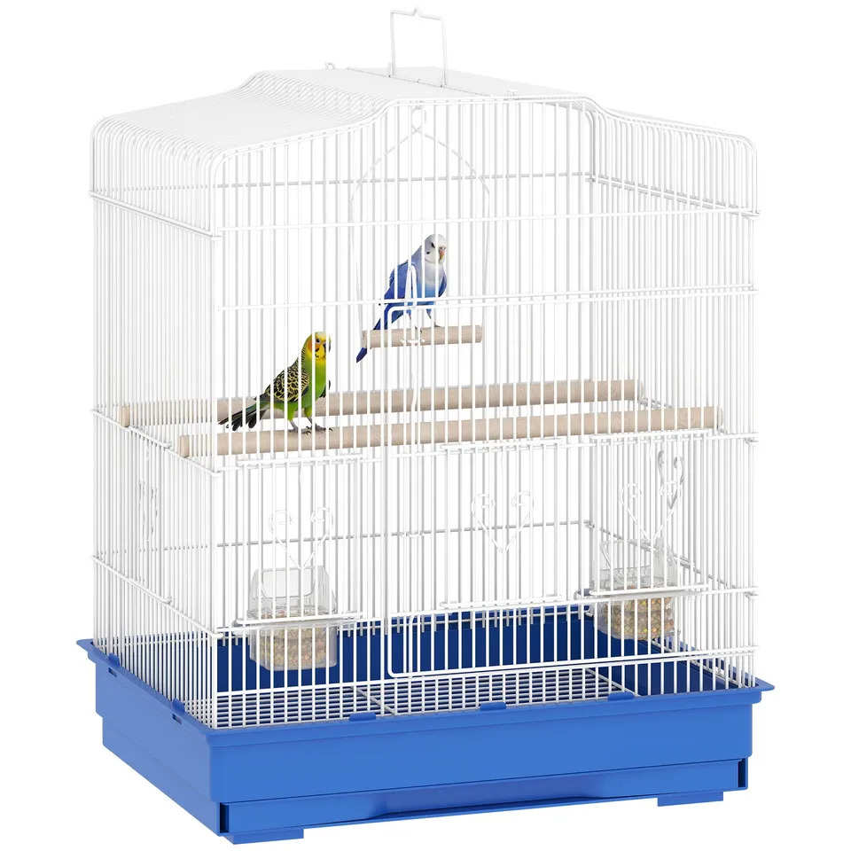 pawhut-cage-oiseaux-23-pour-pinsons-canaris-et-perruches-avec-perchoirs-bleue image 1