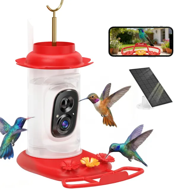 pawhut-mangeoire-oiseaux-avec-cam-ra-2k-ai-16000-esp-ces-solaire-3w-et-alertes-l image 1