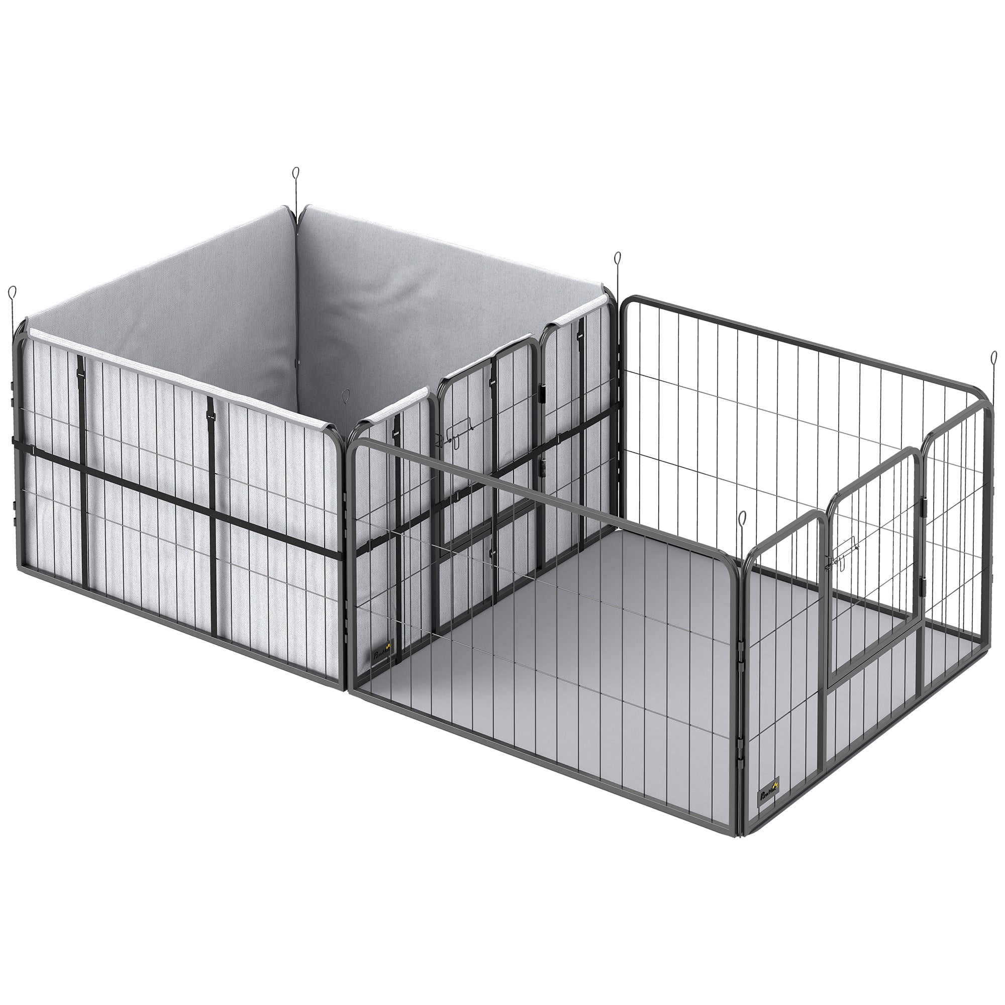 pawhut-caisse-de-mise-bas-modulable-avec-housse-et-tapis-pour-chien image 1