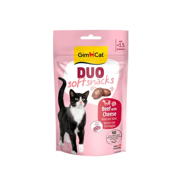 gimcat-duo-soft-snacks-b-uf-avec-fromage-pour-chat-50-g image 1