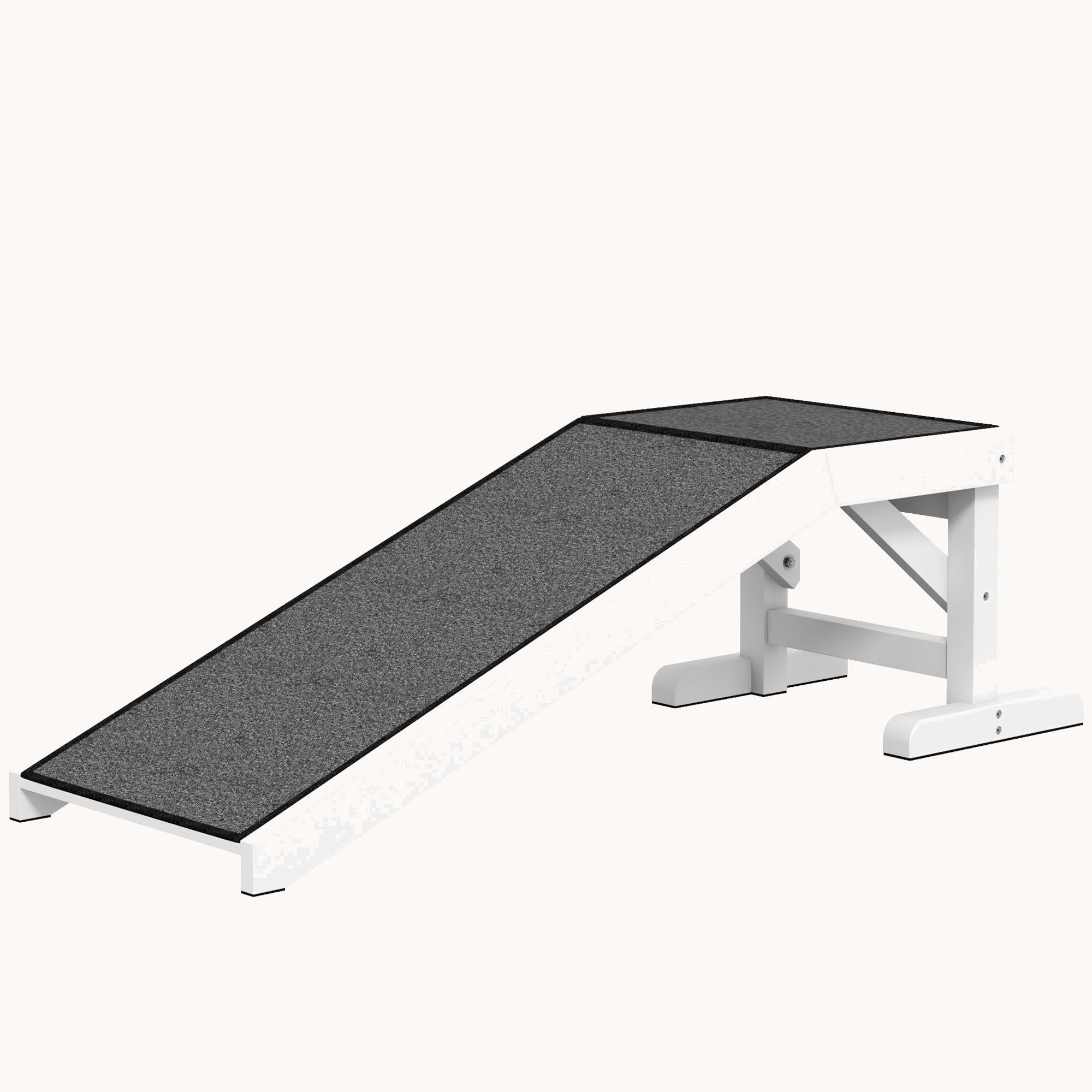 pawhut-rampe-chien-pour-lit-124-cm-avec-tapis-antid-rapant-et-plateforme-blanche image 3