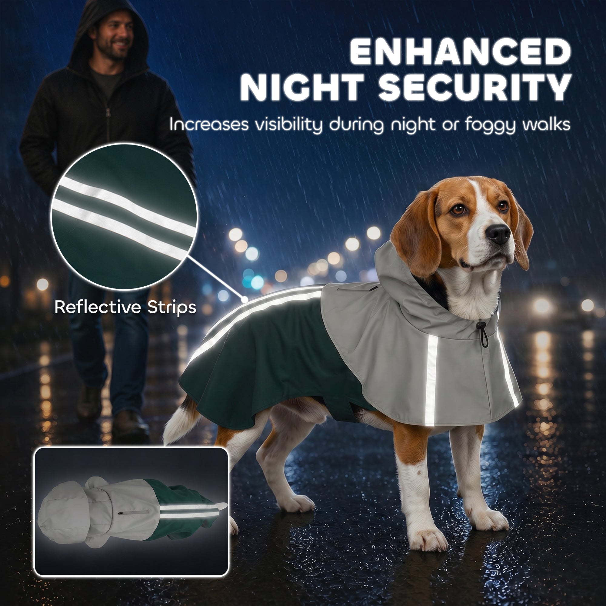 pawhut-imperm-able-pour-chien-moyen-vert-taille-m-avec-capuche image 7