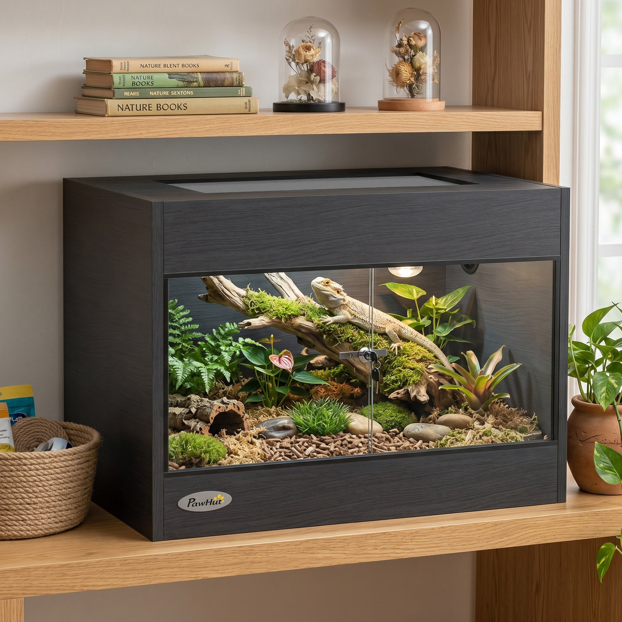 pawhut-terrarium-pour-reptiles-avec-portes-coulissantes-en-verre-tremp-serrure-e image 4