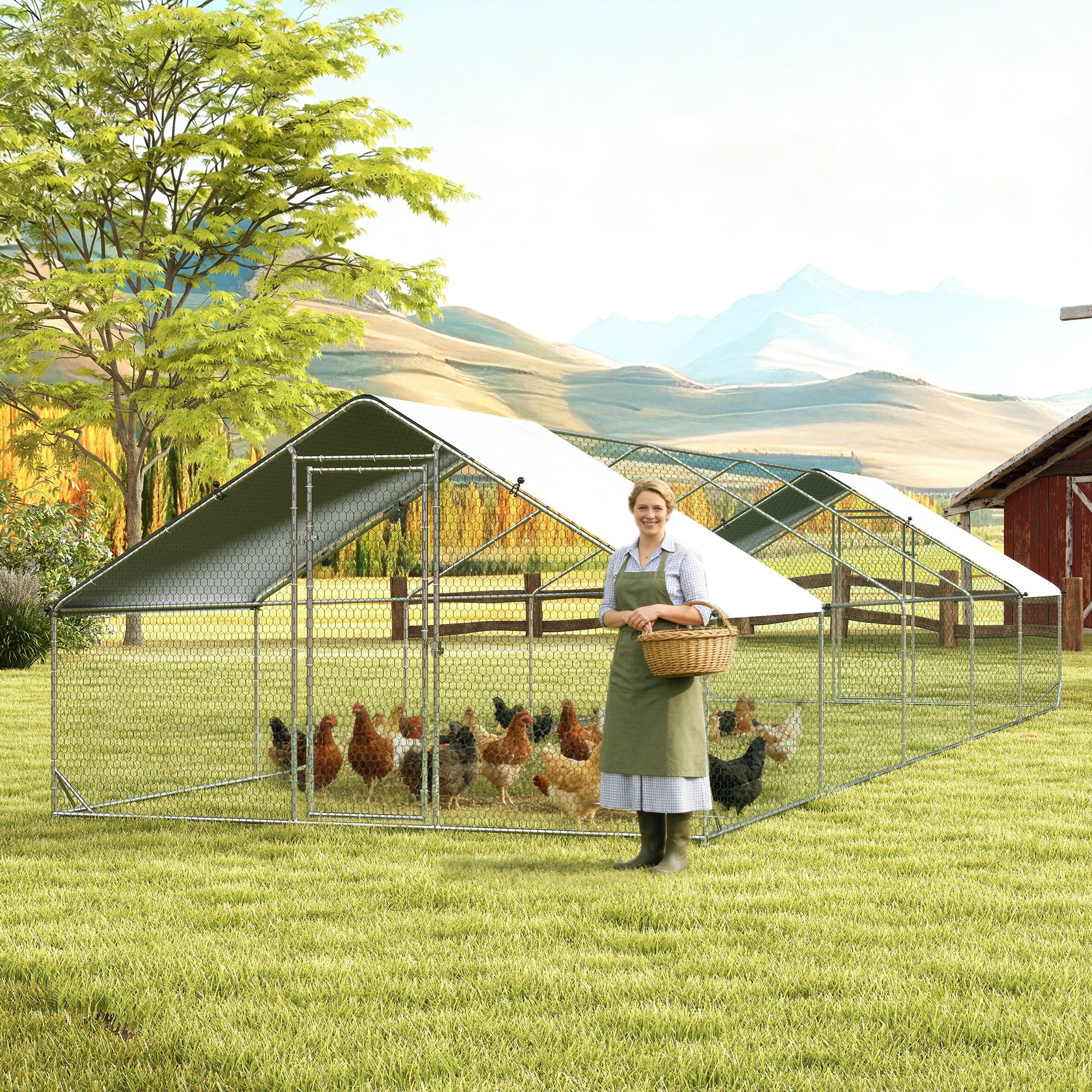 pawhut-grand-enclos-poules-xxl-walk-in-avec-b-che-imperm-able-pour-30-40-poules- image 3