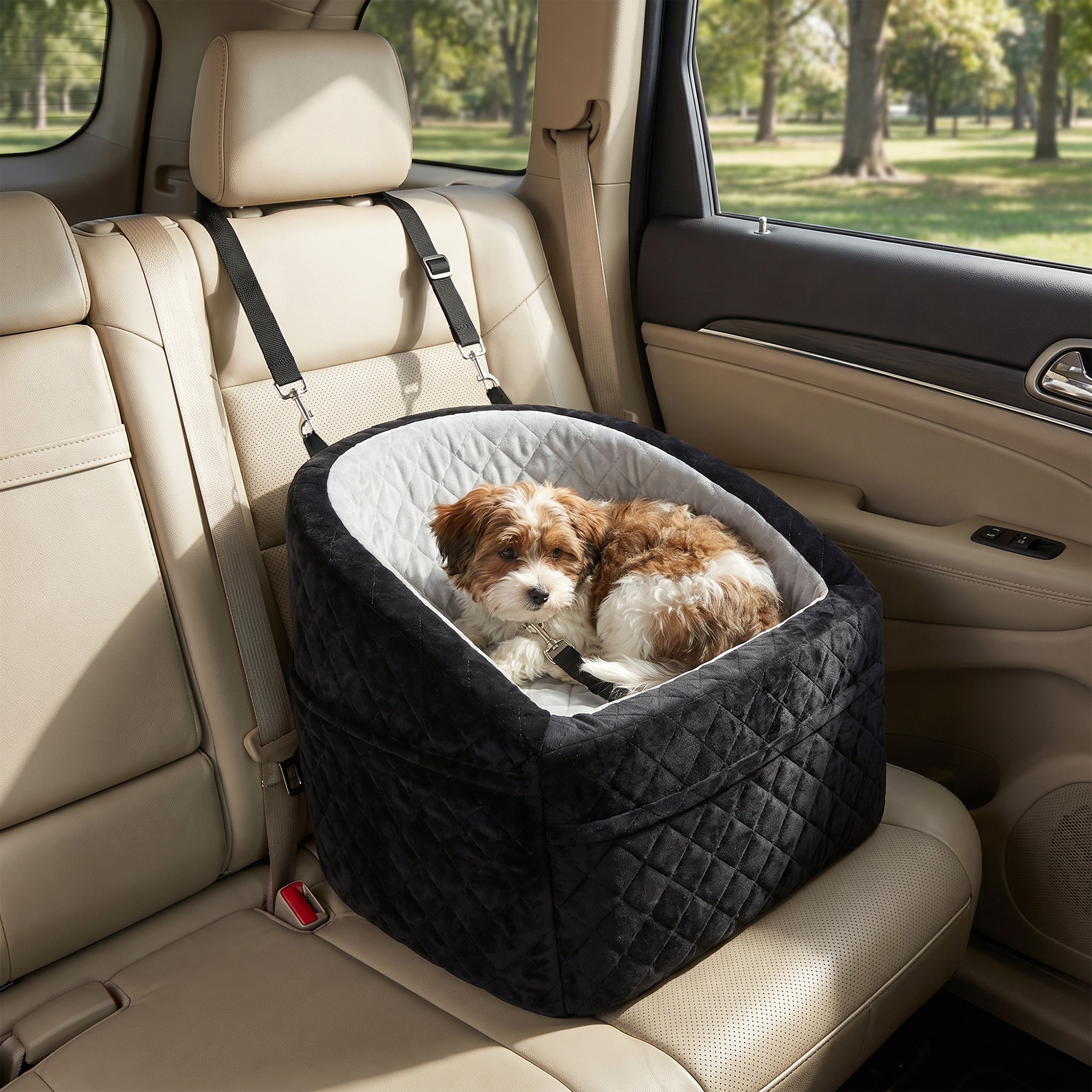 pawhut-si-ge-auto-pour-chien-petites-races-moins-de-10kg-lit-lavable-gris image 3