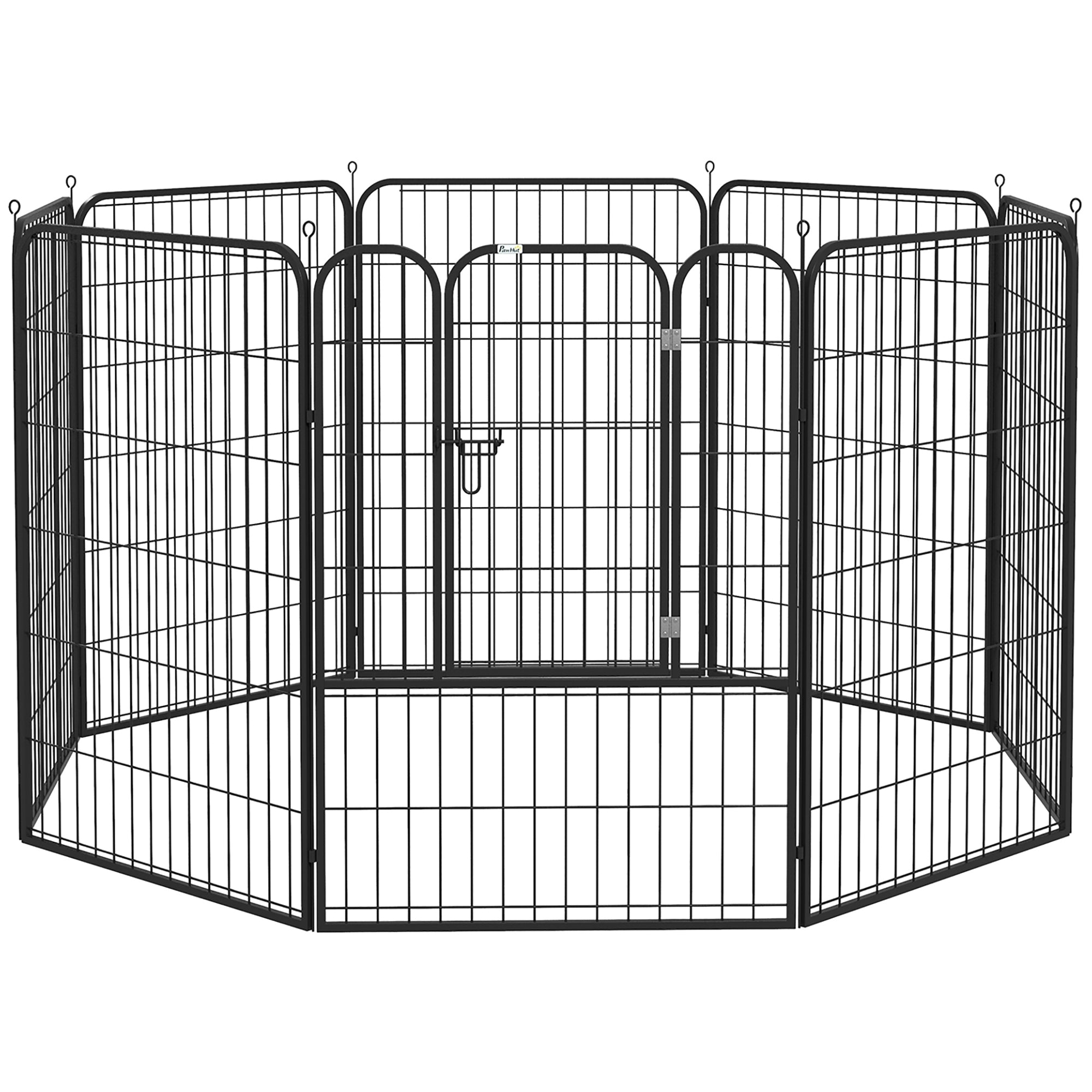 pawhut-parc-8-panneaux-acier-100-cm-avec-verrou-et-piquets image 1