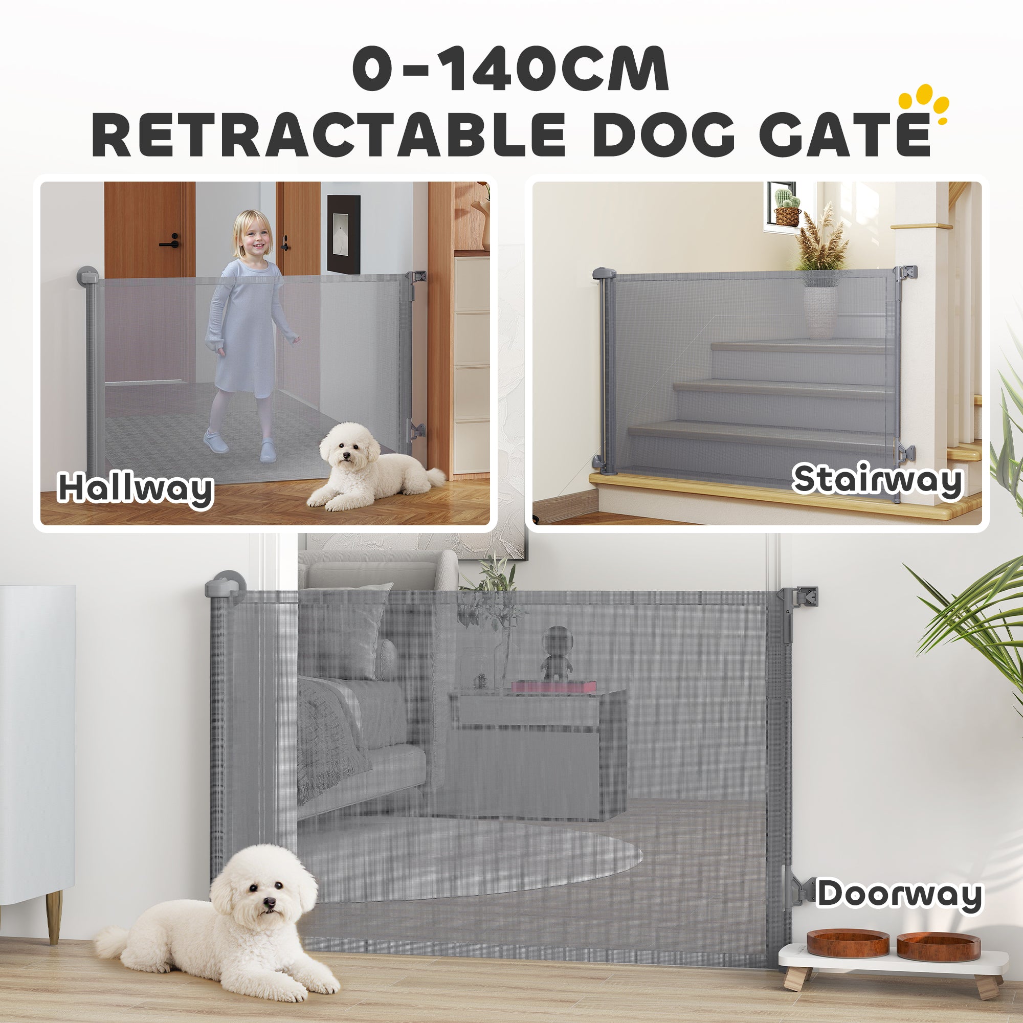 pawhut-barri-re-s-curit-r-tractable-140-cm-sans-seuil-gris image 6