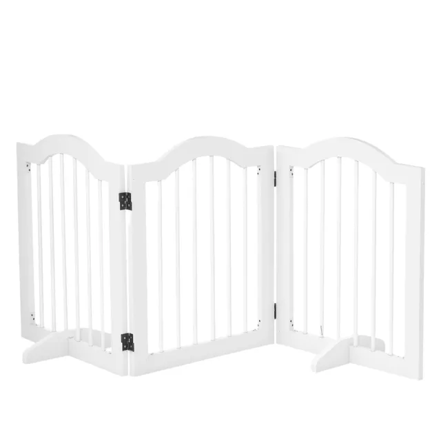 pawhut-barri-re-pour-animaux-autoportante-pliable-bois-blanc-155-cm image 1