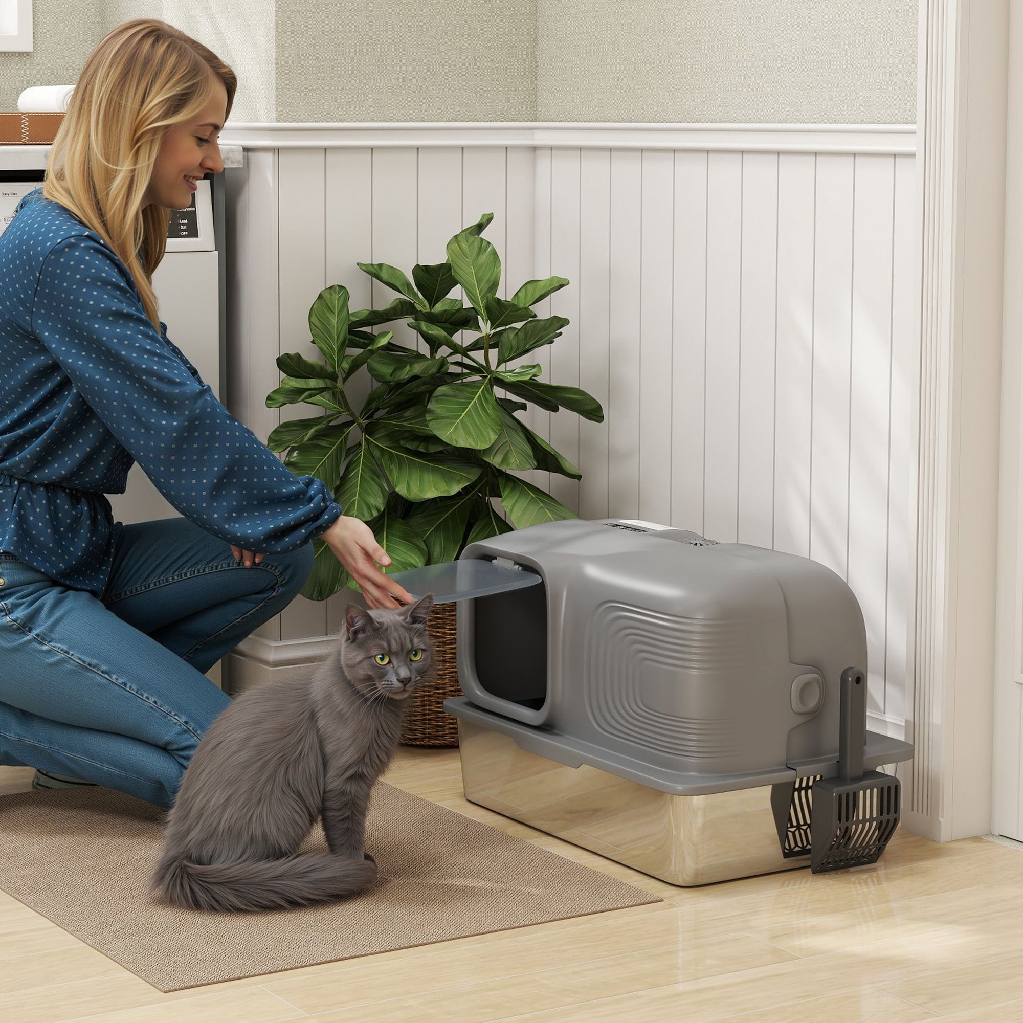 pawhut-bac-liti-re-chat-inox-65-l-extra-large-avec-d-odoriseur-plasma image 3