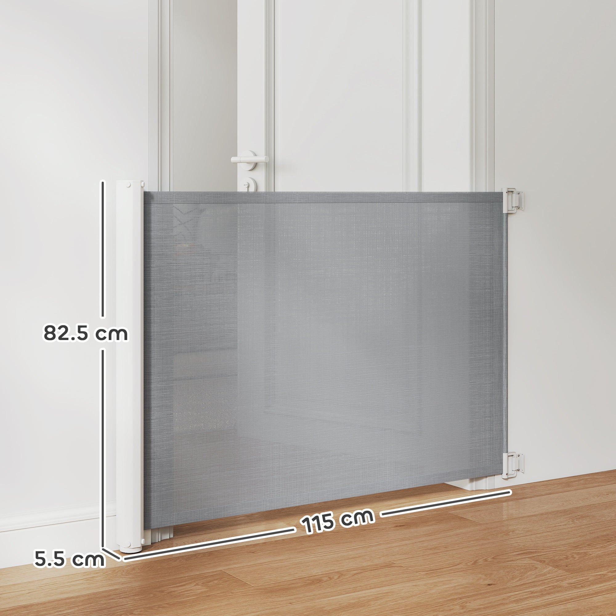 pawhut-barri-re-r-tractable-en-filet-82-5-cm-extensible-115-cm-grise image 5