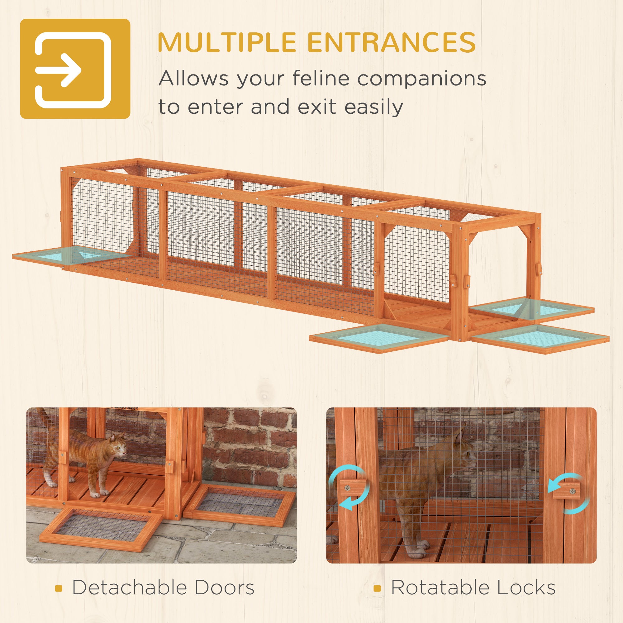 pawhut-tunnel-labyrinthe-ext-rieur-pour-chat-200-cm-avec-4-portes-orange image 8