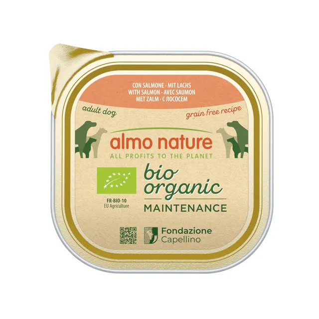 almo-nature-bio-organic-p-t-e-bio-pour-chien-au-saumon-9-x-300-g image 1