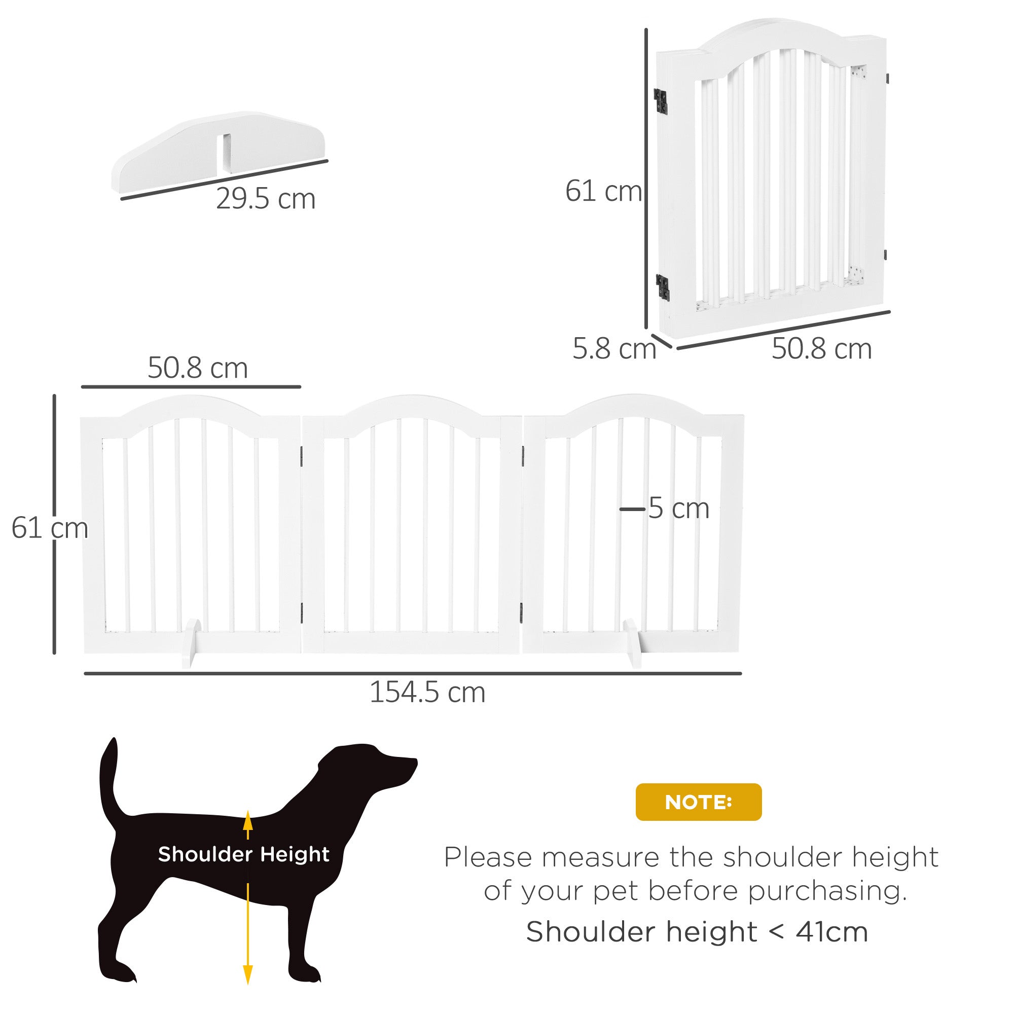 pawhut-barri-re-pour-animaux-autoportante-pliable-bois-blanc-155-cm image 5