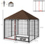 pawhut-enclos-chien-ext-rieur-140-x-140-x-152-cm-avec-auvent-et-gamelle image 4