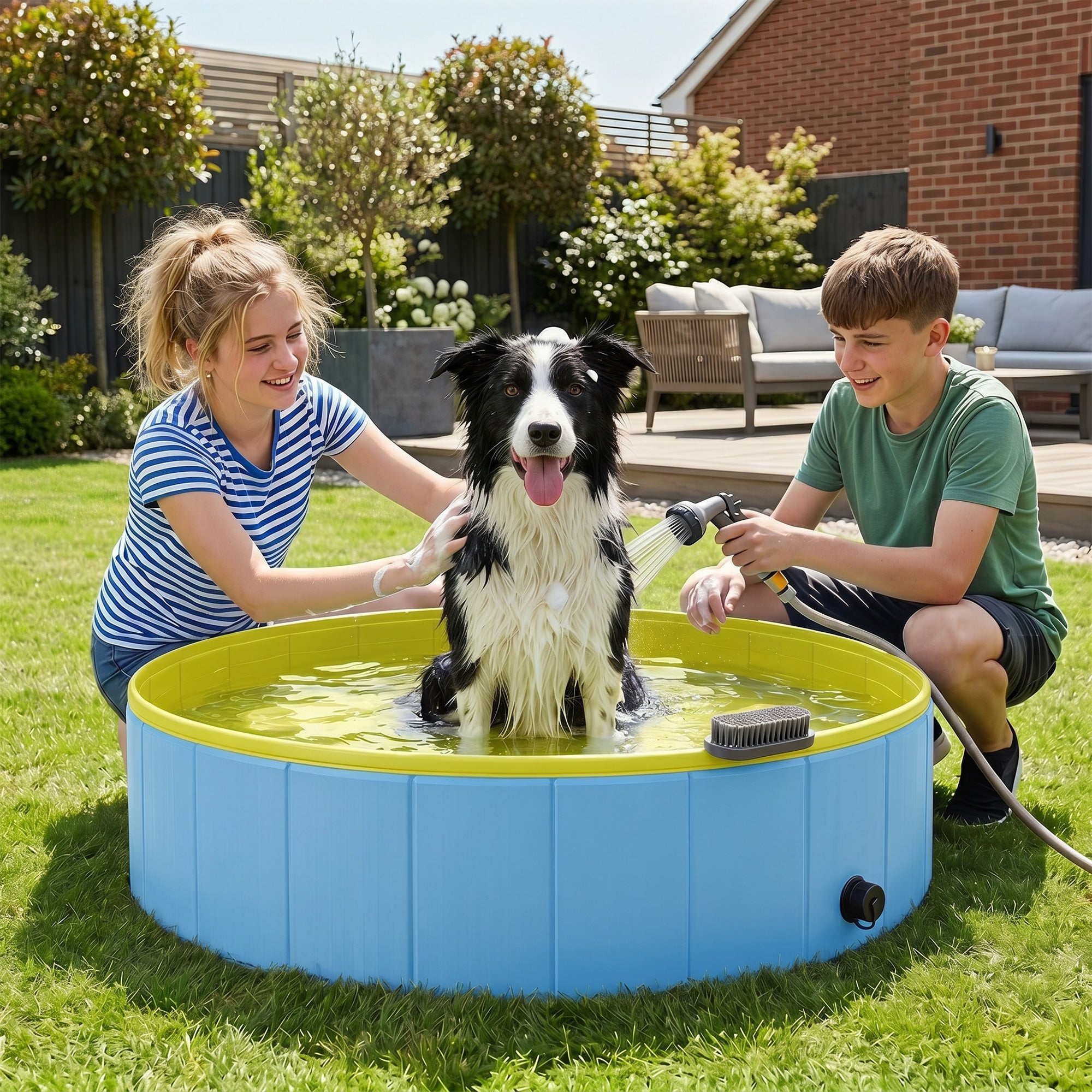 pawhut-piscine-pliable-pour-chien-120-x-30-cm-pvc-pais-antid-rapante-bleu-et-jau image 4