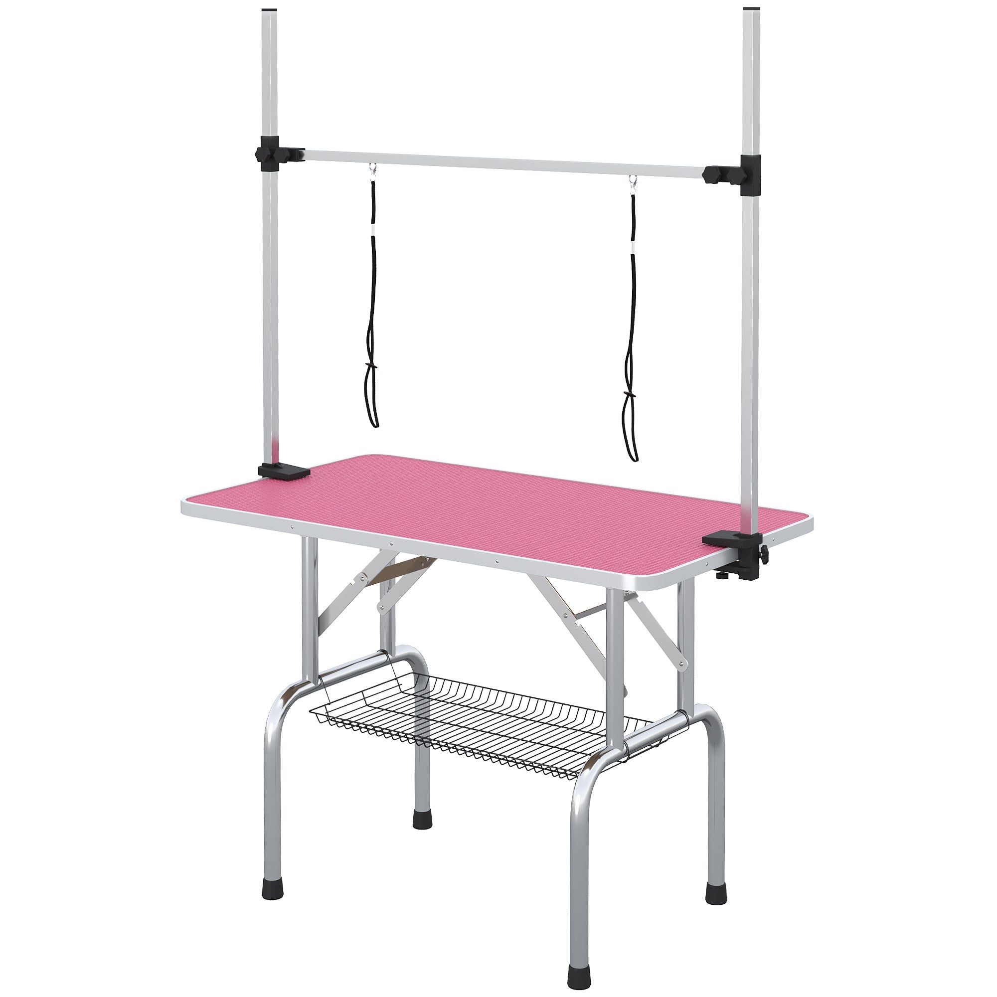 pawhut-table-de-toilettage-pliable-pour-chien-43-109-cm-avec-bras-r-glable-8-32- image 2
