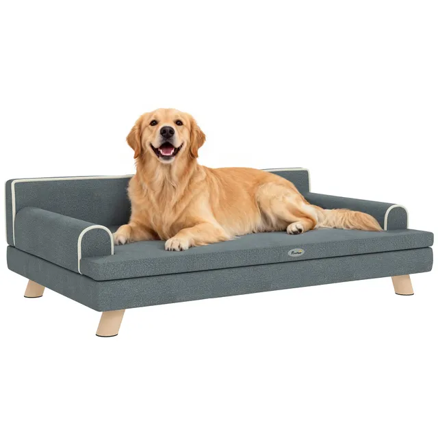 pawhut-canap-chien-sur-lev-avec-coussin-amovible-pour-chiens-moyens-et-grands-gr image 1