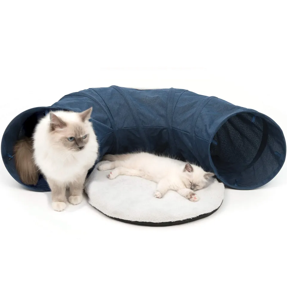 catit-vesper-tunnel-avec-lit-pour-chat-bleu-68-x-97-x-28-cm image 1