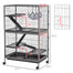 pawhut-cage-petits-animaux-50-5-tages-avec-hamac-et-6-portes-argent image 4