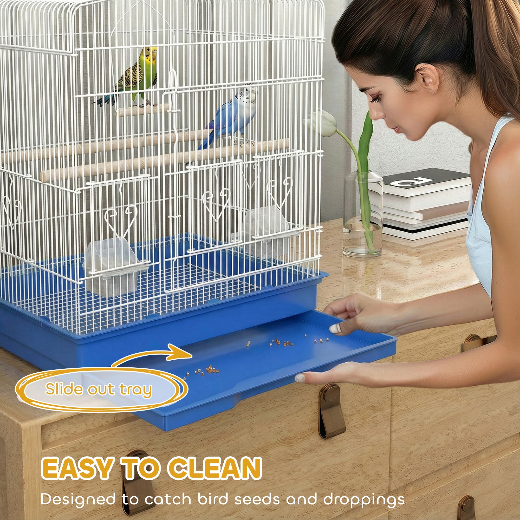 pawhut-cage-oiseaux-23-pour-pinsons-canaris-et-perruches-avec-perchoirs-bleue image 7