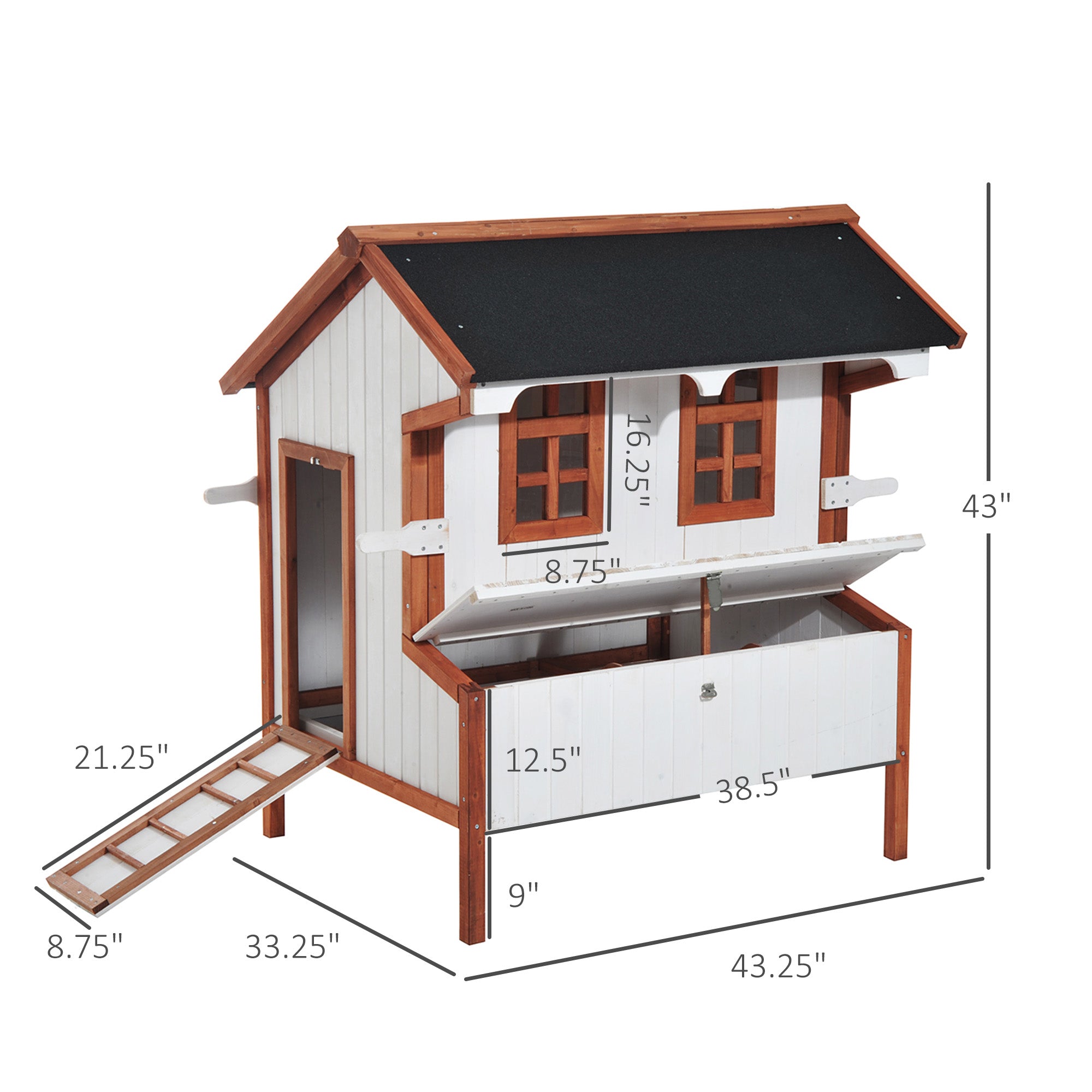 pawhut-poulailler-sur-lev-119-cm-avec-pondoir-pour-3-5-poules image 6