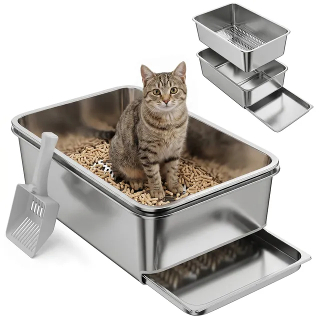 pawhut-bac-liti-re-inox-xl-tamisant-pour-granul-s-de-pin-argent image 1
