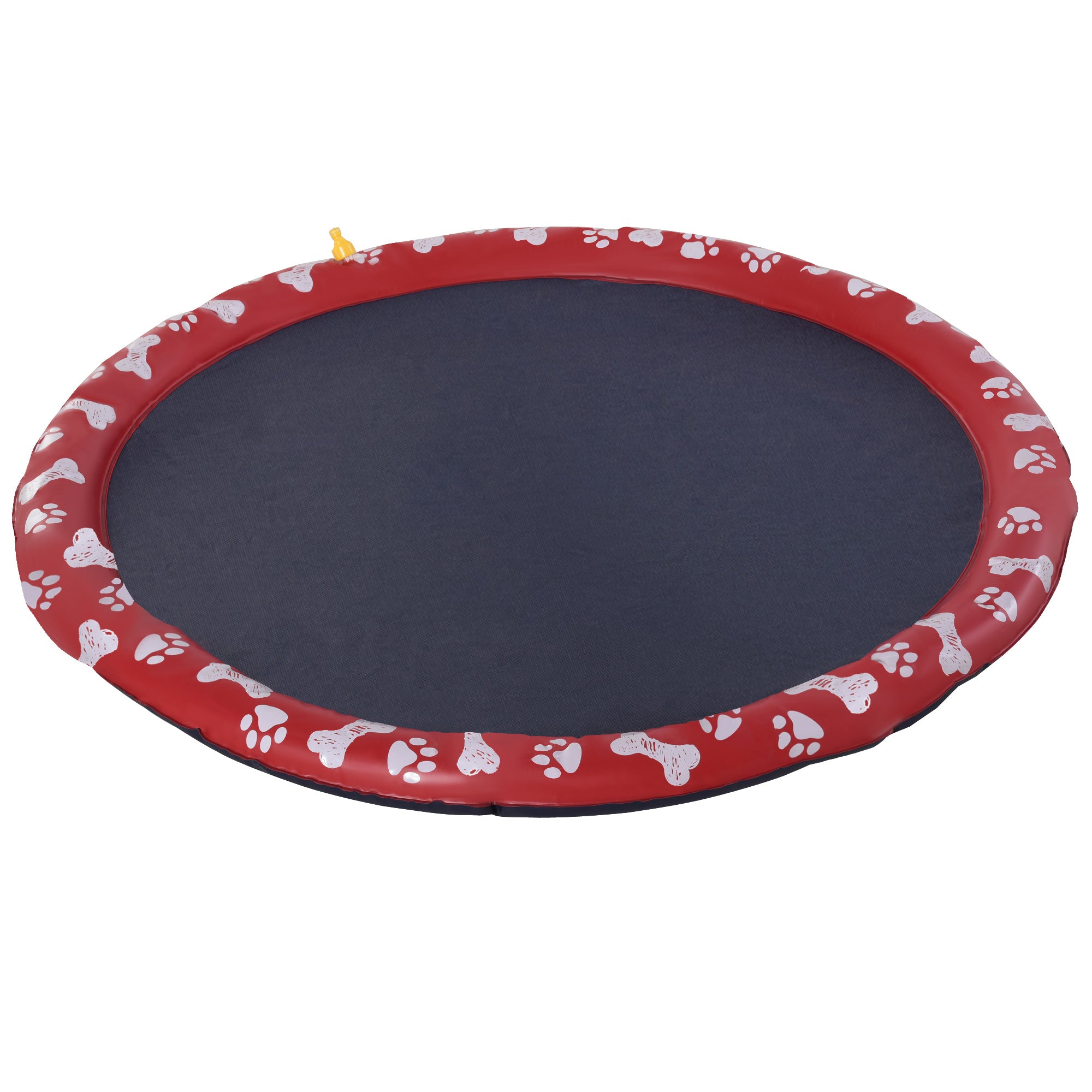 pawhut-tapis-splash-pad-chien-150-cm-rouge-antid-rapant-avec-jet-arroseur-pliabl image 2