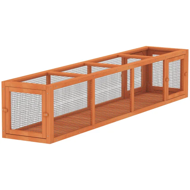 pawhut-tunnel-labyrinthe-ext-rieur-pour-chat-200-cm-avec-4-portes-orange image 1