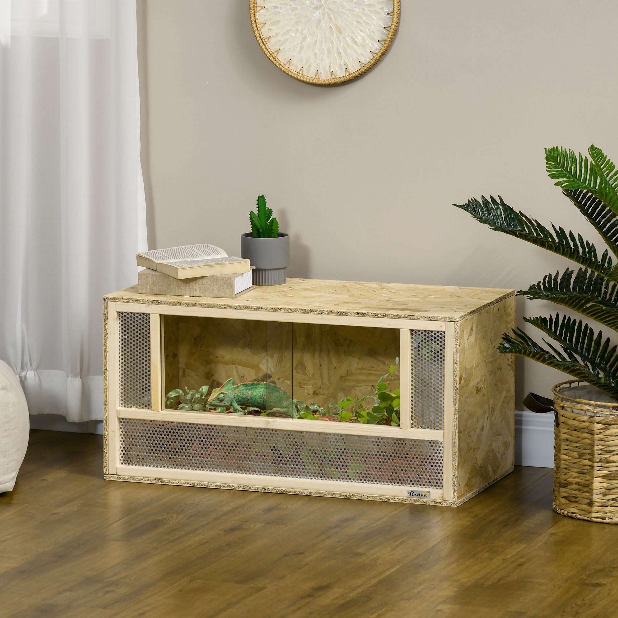 pawhut-terrarium-reptile-bois-31-5-portes-coulissantes-verre-naturel image 4