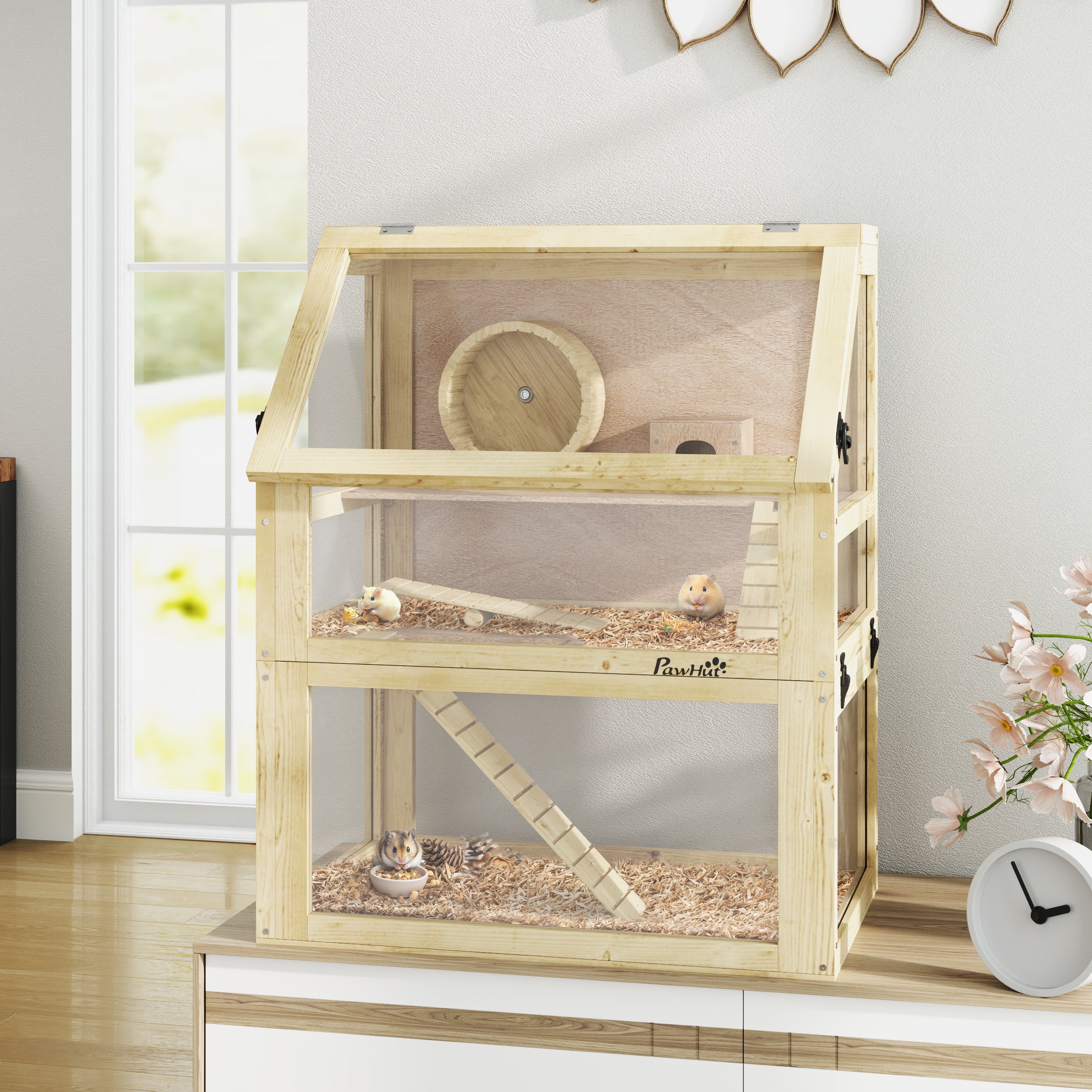 pawhut-cage-habitat-hamster-panorama-naturel-3-tages-61-x-41-x-75-cm image 4
