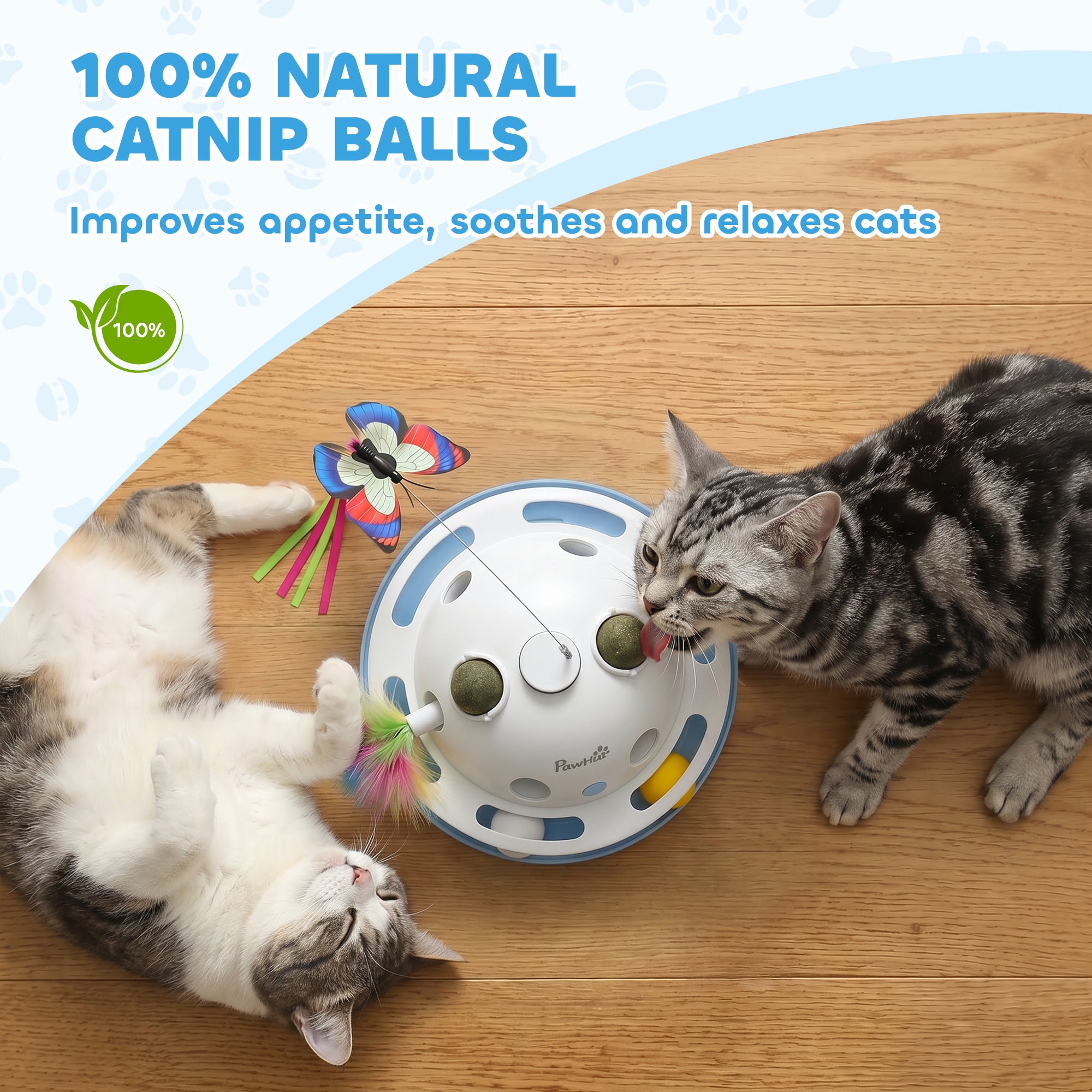 pawhut-jouet-chat-interactif-4-en-1-papillon-herbe-chat-plumes-capteur image 8