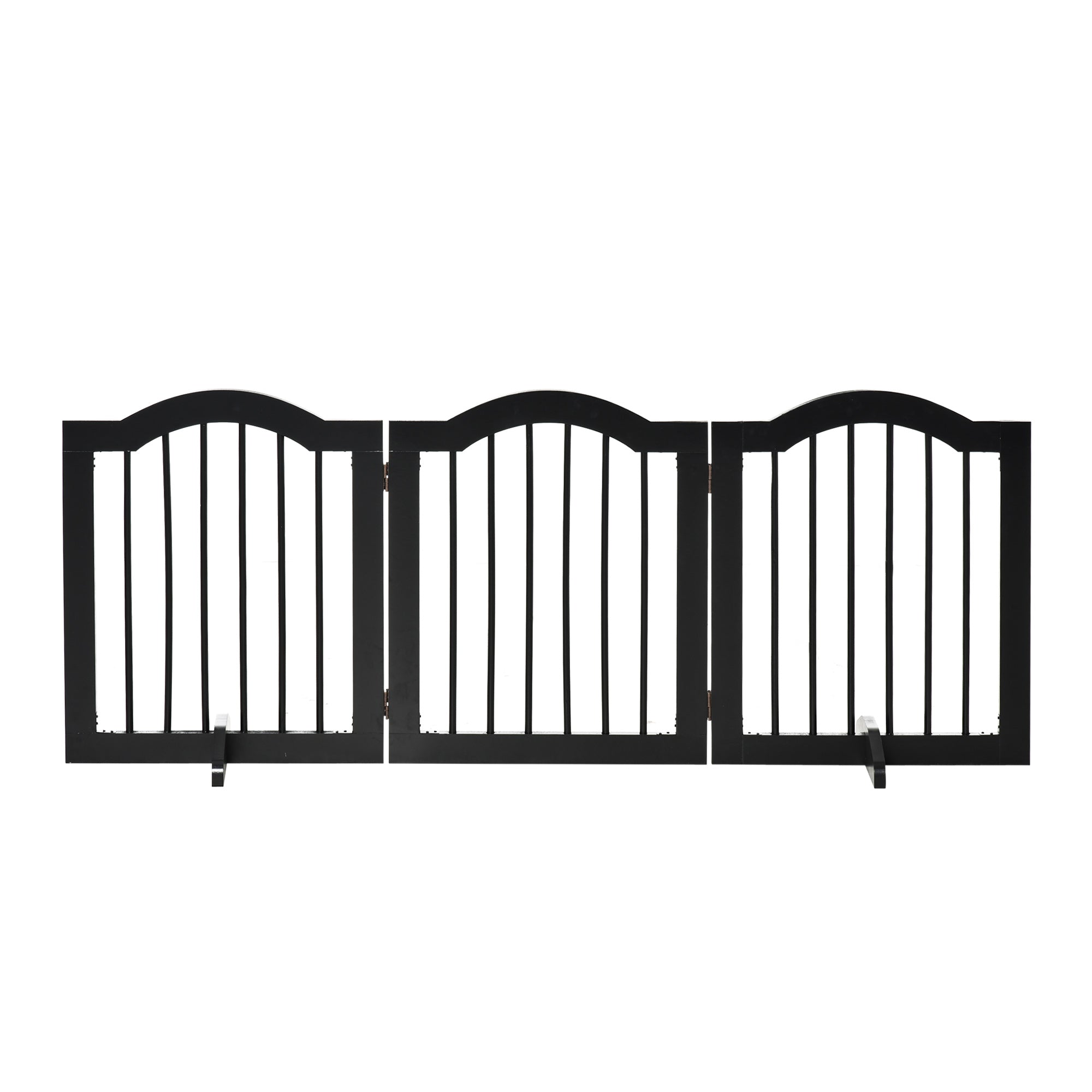 pawhut-barri-re-chien-3-panneaux-pliable-autoportante-bois-noir image 2