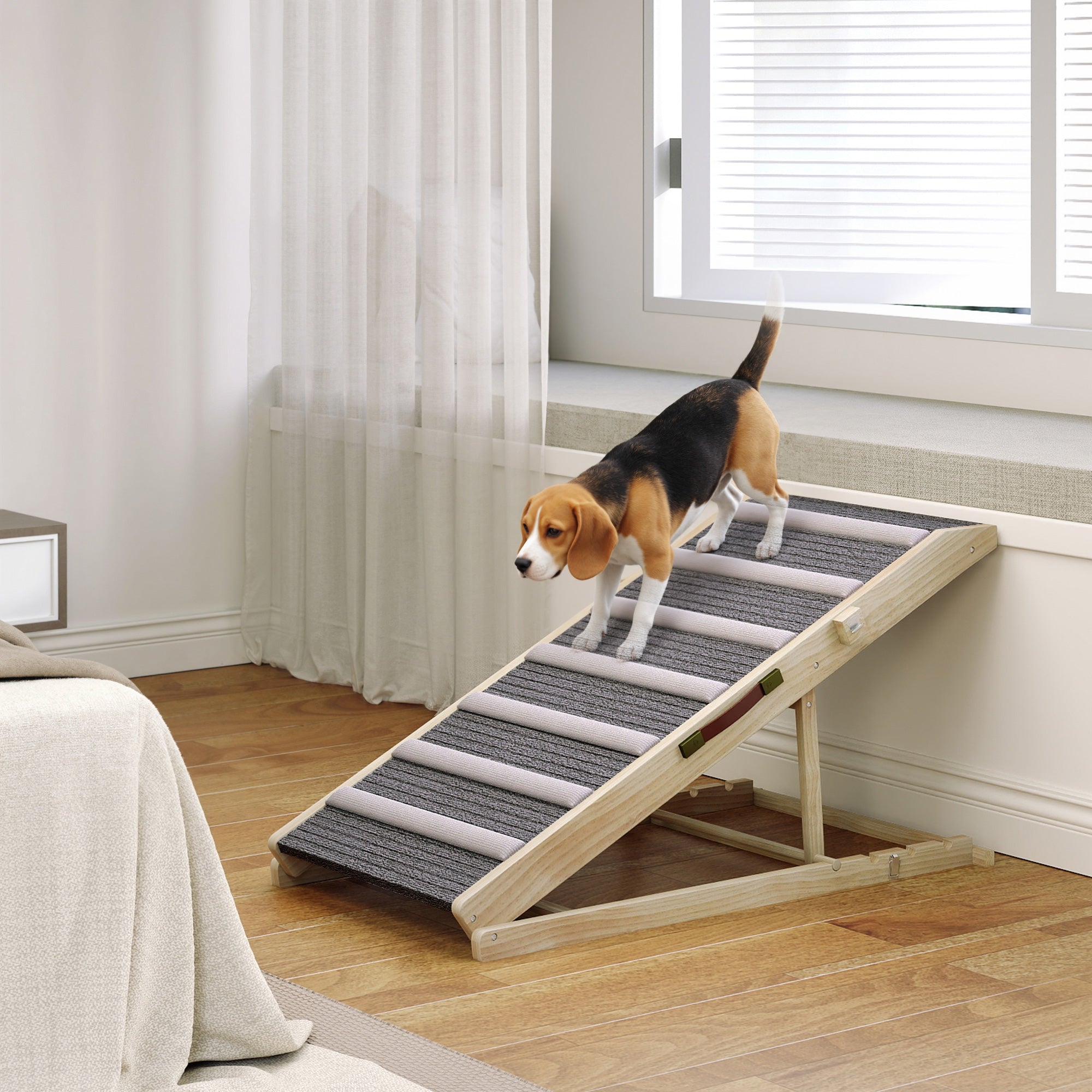 pawhut-rampe-pour-chien-r-glable-antid-rapante-avec-moquette-pour-seniors image 4