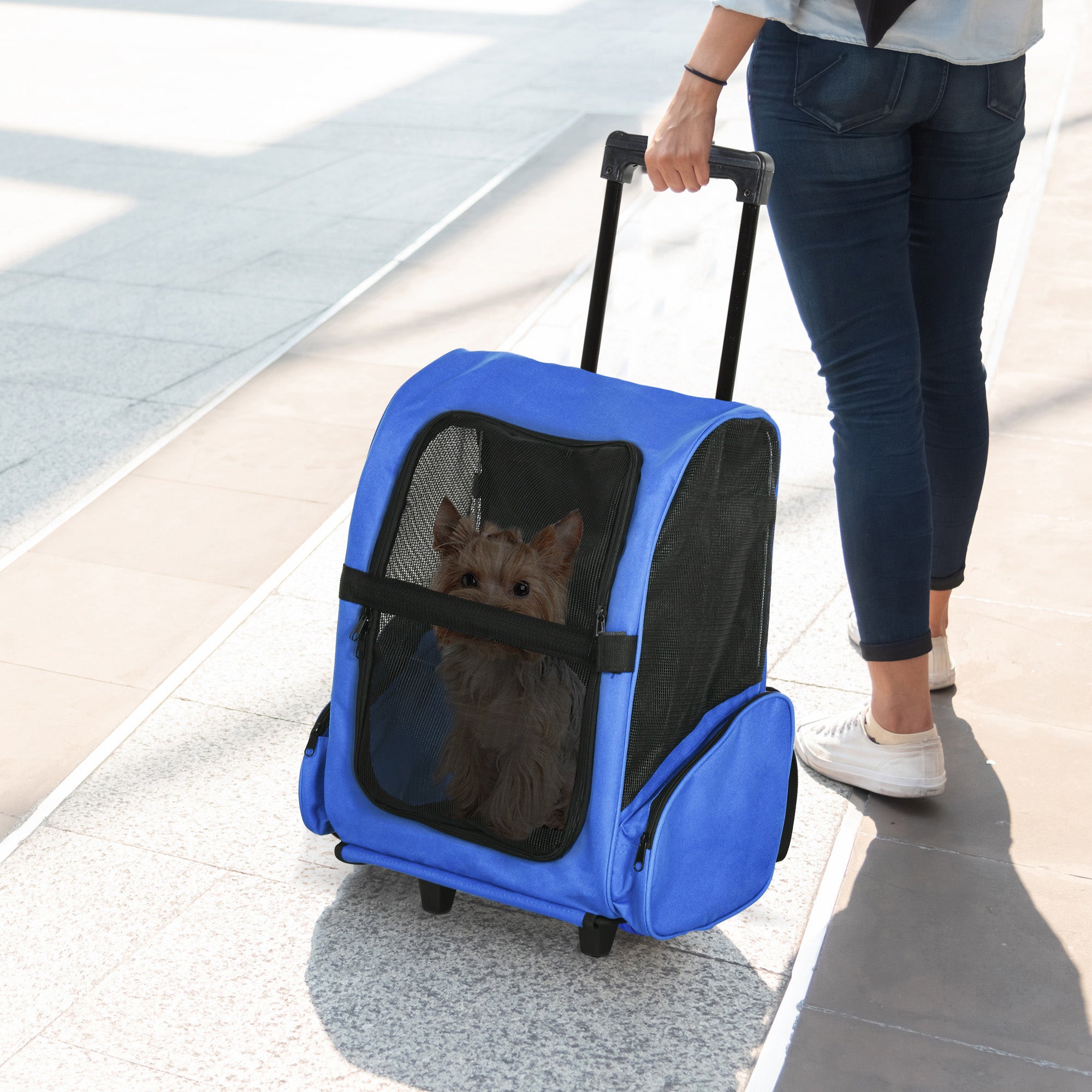 pawhut-sac-de-transport-pour-animal-avec-trolley-t-lescopique-et-roues-42-x-25-x image 4