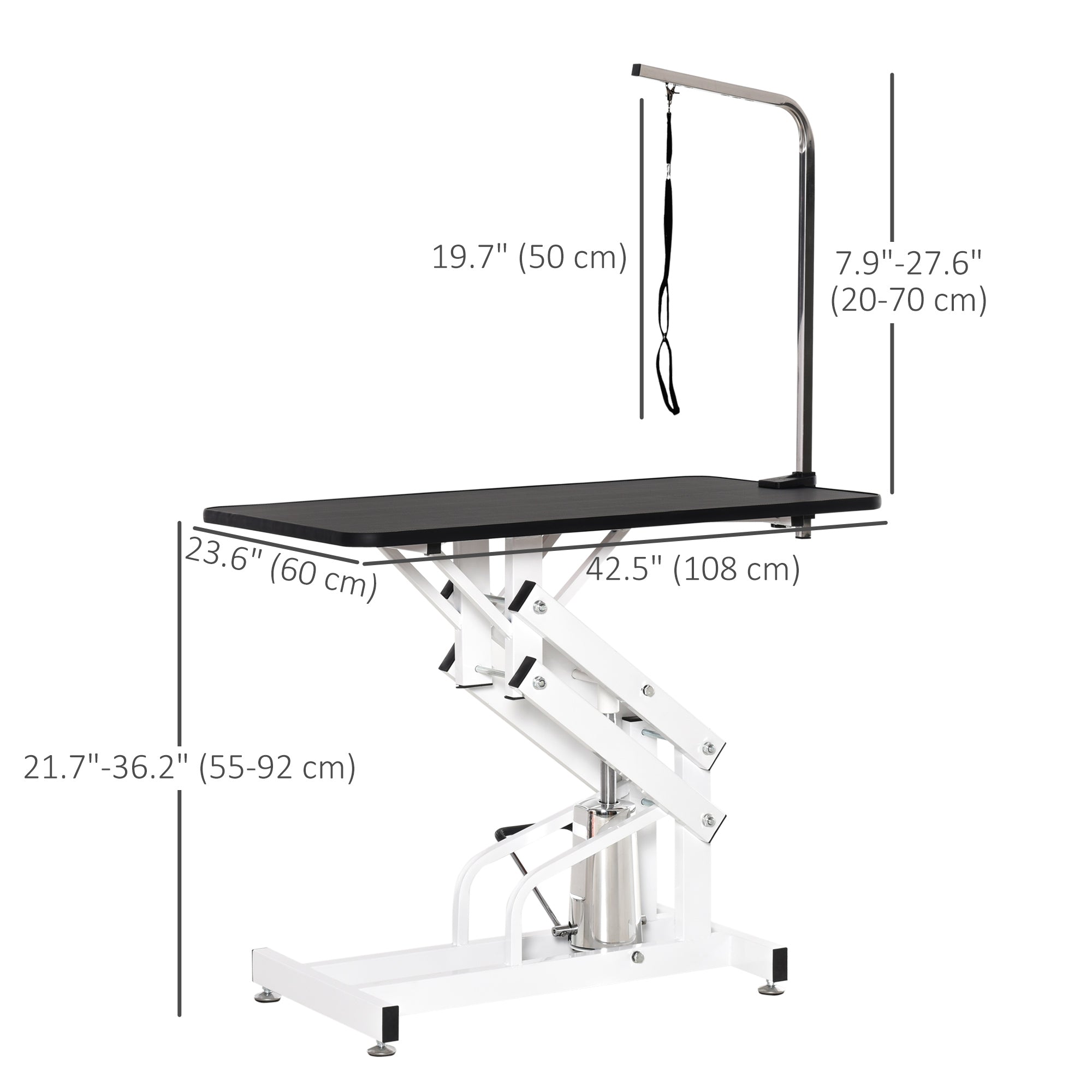 pawhut-table-de-toilettage-hydraulique-z-lift-43-200-kg-noire image 5