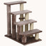 pawhut-escalier-pour-chat-4-marches-tapis-avec-griffoirs-et-balle-marron image 2