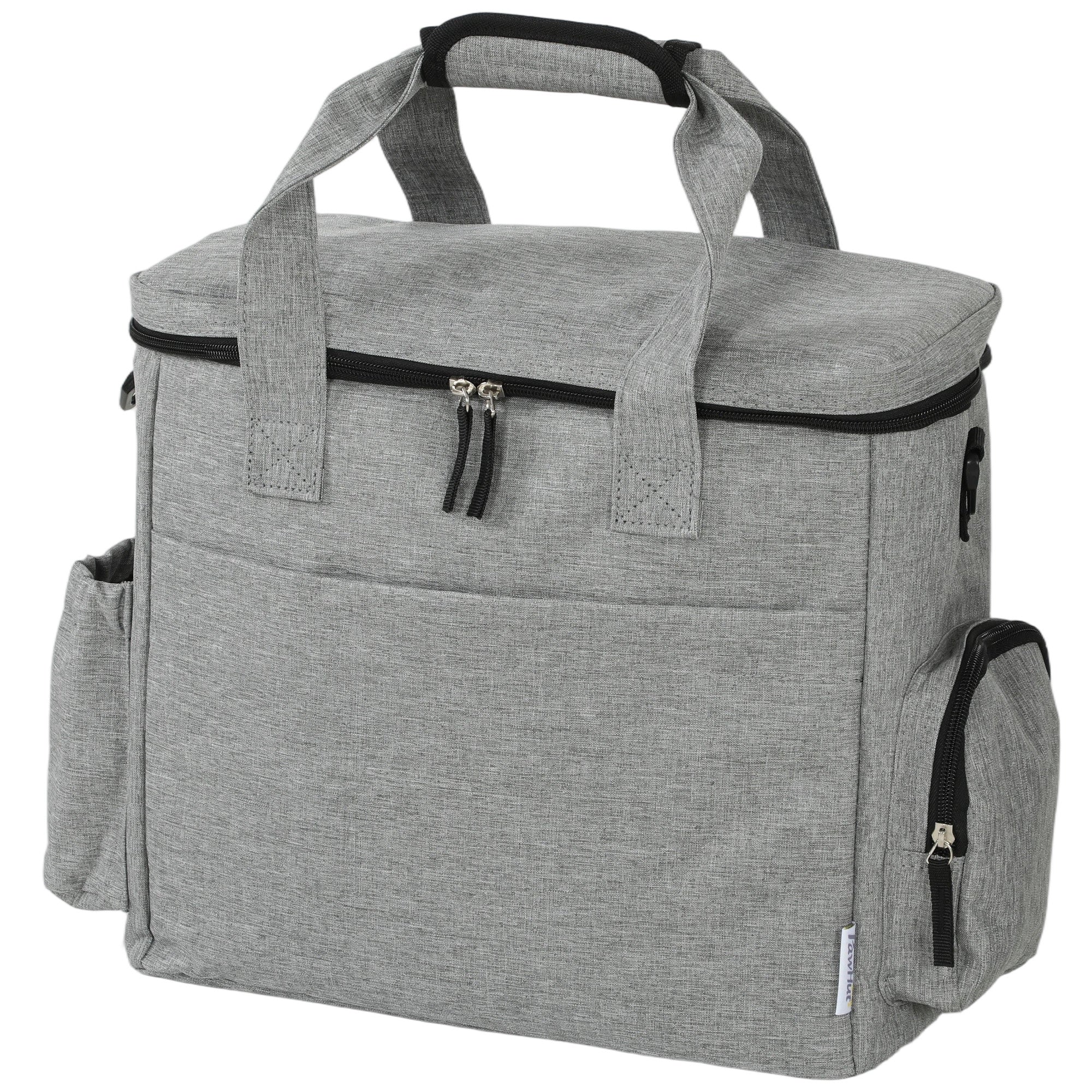 pawhut-sac-de-voyage-pour-chien-avec-2-bo-tes-repas-et-gamelle-pliable-gris-clai image 2