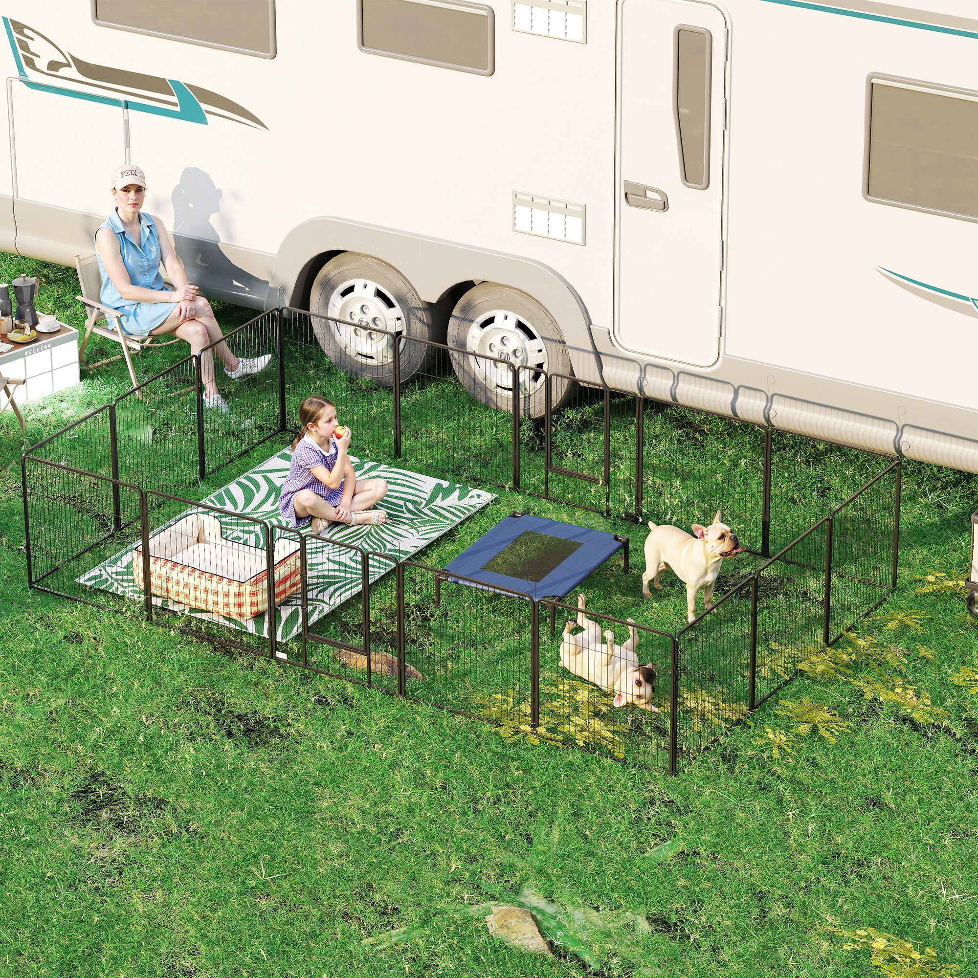 pawhut-parc-pour-chiens-16-panneaux-80-cm-modulaire-int-rieur-ext-rieur image 3