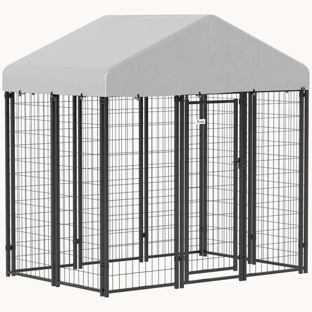 pawhut-chenil-ext-rieur-avec-toit-s-curis-5-9-x-4-x-6-pour-chiens-moyens image 1