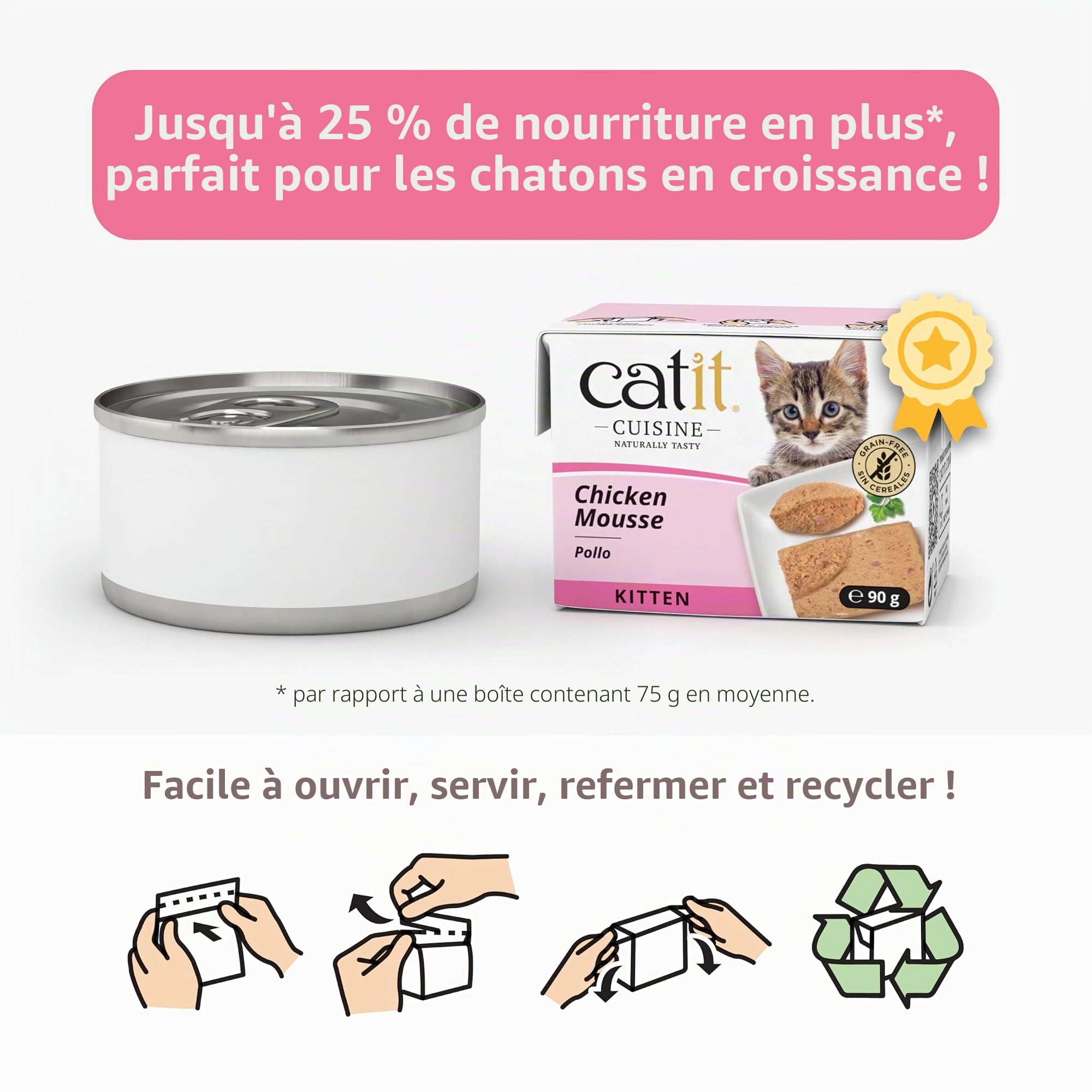 catit-cuisine-kitten-mousse-poulet-pour-chaton-90-g image 4